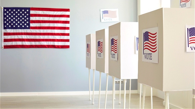 Ballot boxes at polling location