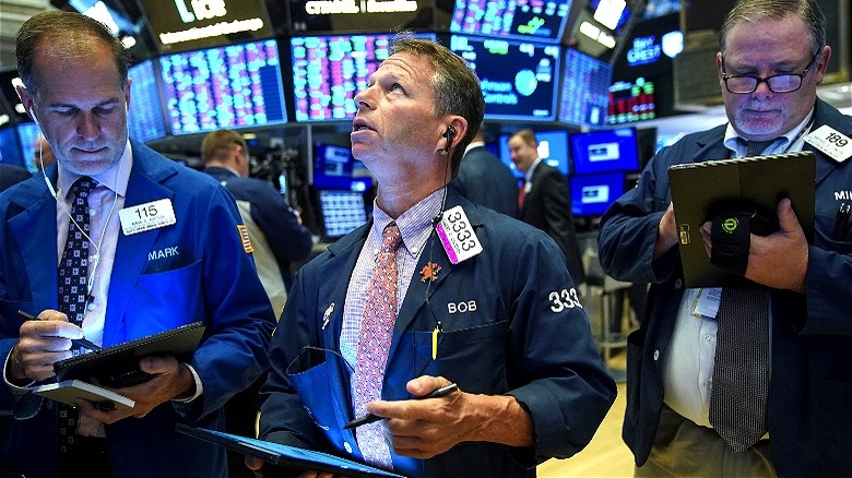 Traders on Stock Exchange floor