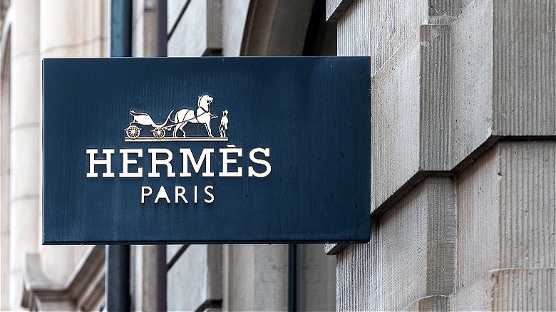 Hermes Paris sign outside store
