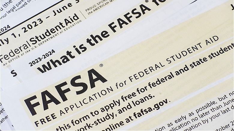 FAFSA forms closeup