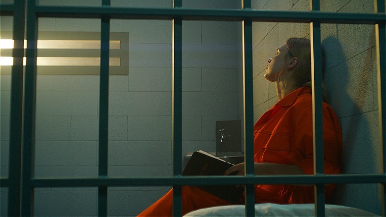 Person inside a jail cell