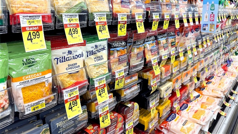 Supermarket cheese case