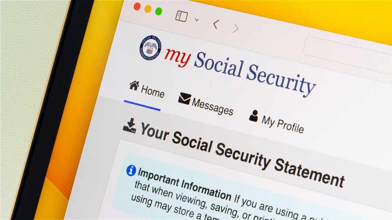 Social Security benefits website