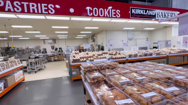 Croissant packs in the Costco Kirkland Signature Bakery section.