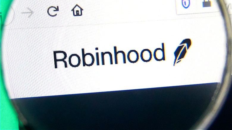 Robinhood logo on computer screen