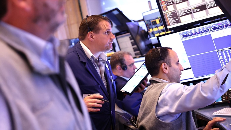 Traders watching at NYSE