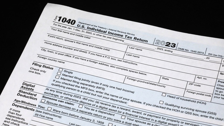 1040 Tax Return Document