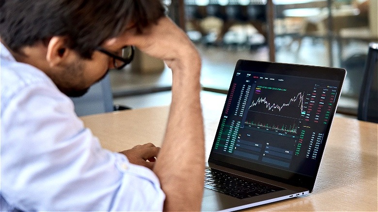 Person looking at computer screen