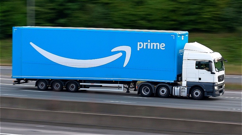 Amazon Prime truck on highway