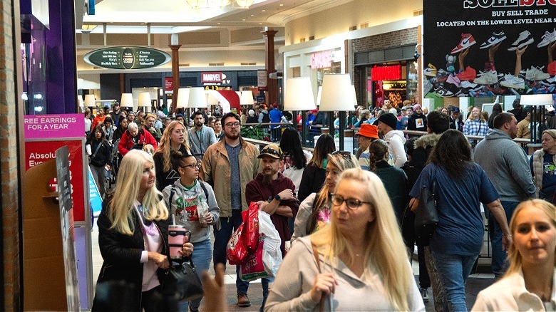 Black Friday shoppers at mall