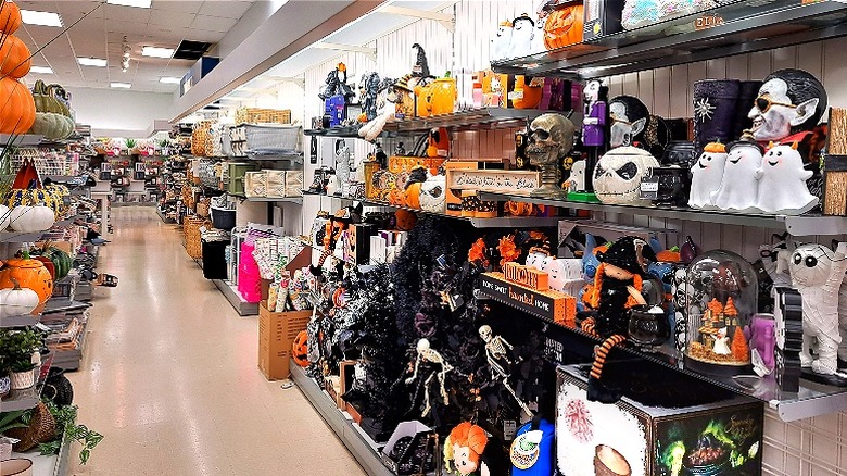 Halloween items lining store shelves