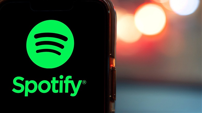Spotify logo on phone