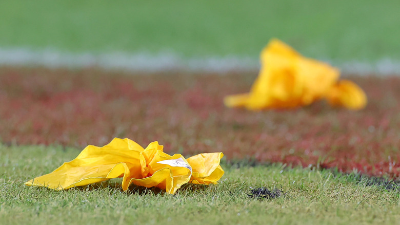 NFL yellow flag on field