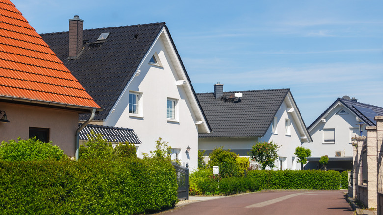 houses in a neighborhood