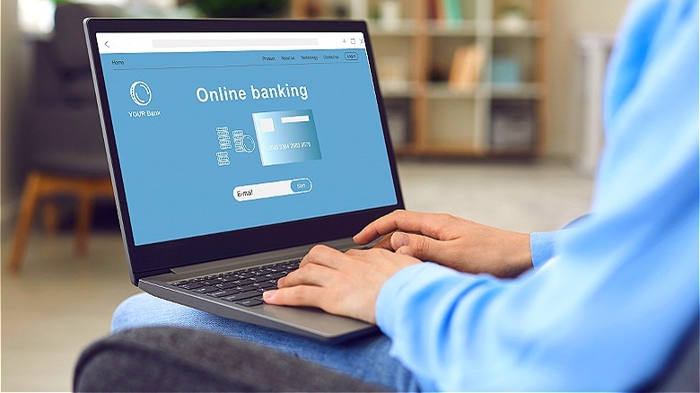 Person signing into online banking