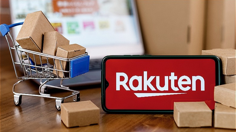 smartphone displaying Rakuten app
