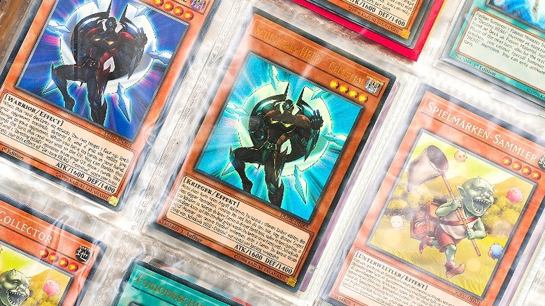 Yu-Gi-Oh! cards in plastic sleeves used to retain value