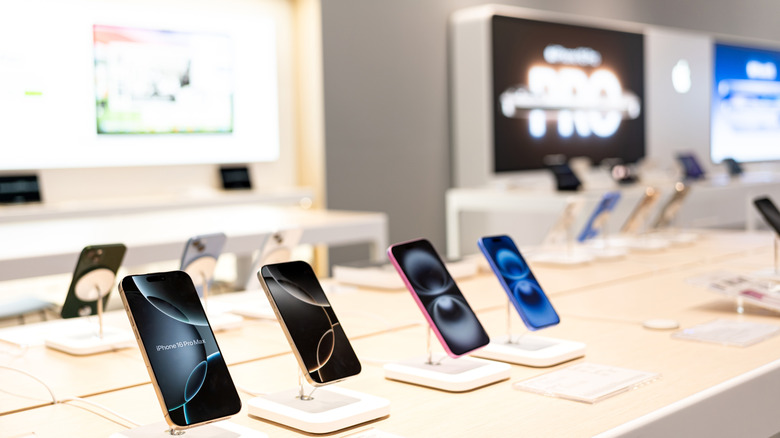 Apple iPhone 16 series displayed in Thailand store