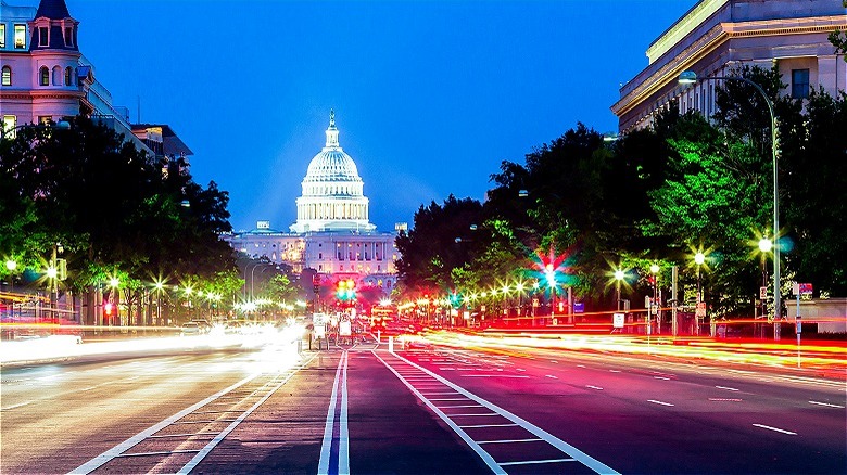 Washington DC Capitol street view