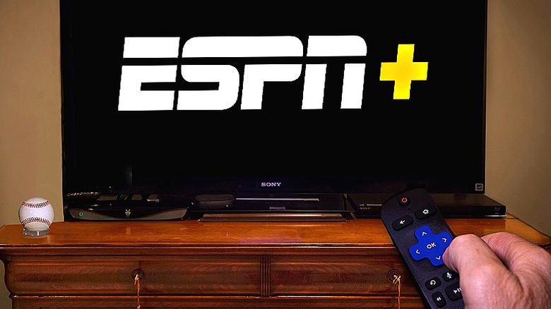 ESPN+ app on television screen