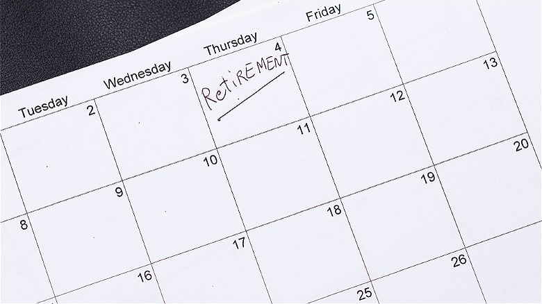 "Retirement" underlined in calendar square