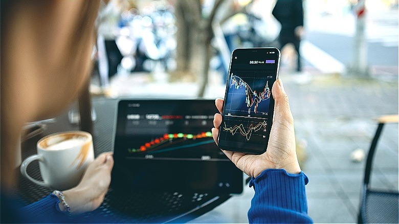 Trader looking at stock charts