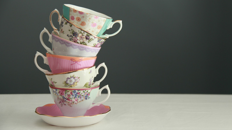 Fine china tea cups