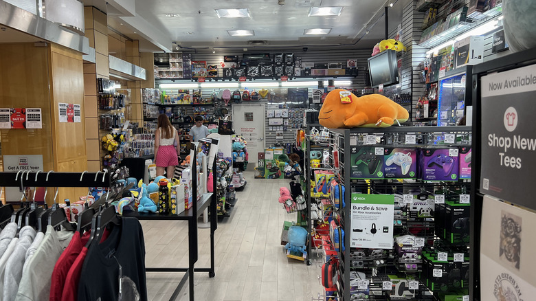 Interior of a GameStop retail store