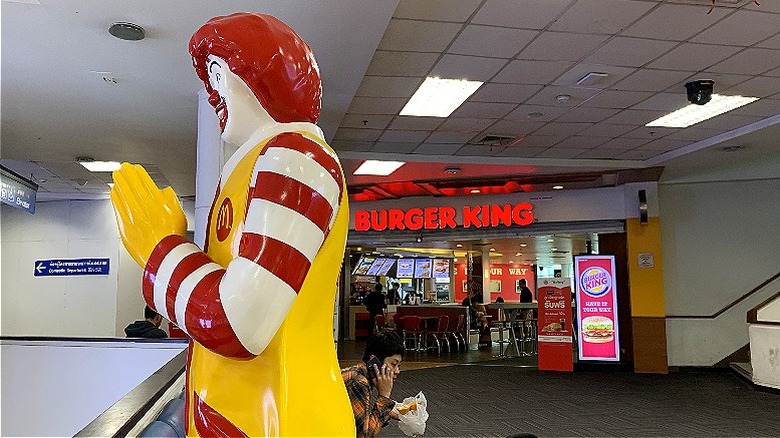 Ronald McDonald statue, BK background