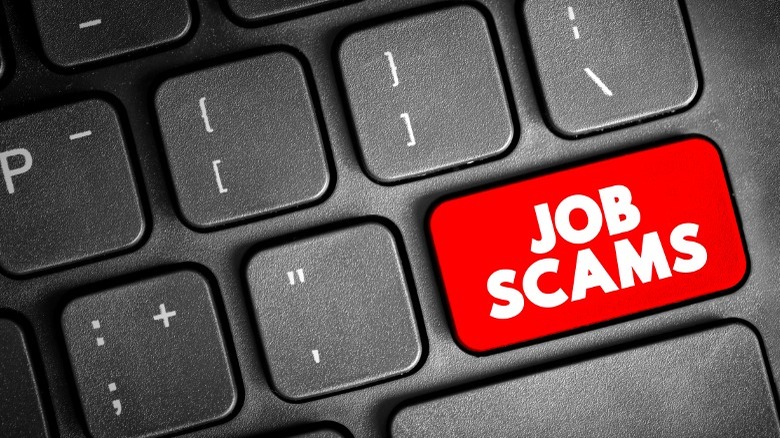 Keyboard with job scams button