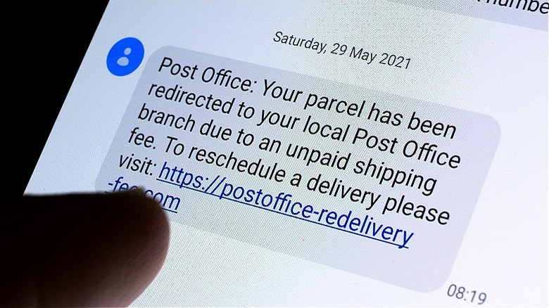 Fake post office text message