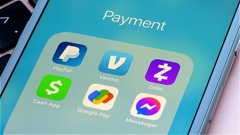 Smartphone showing peer payment apps