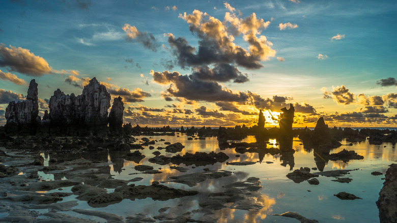 Sun rising on a beach in Nauru