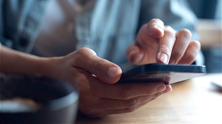 Person holding cellphone