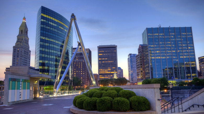 The downtown Hartford, Connecticut skyline