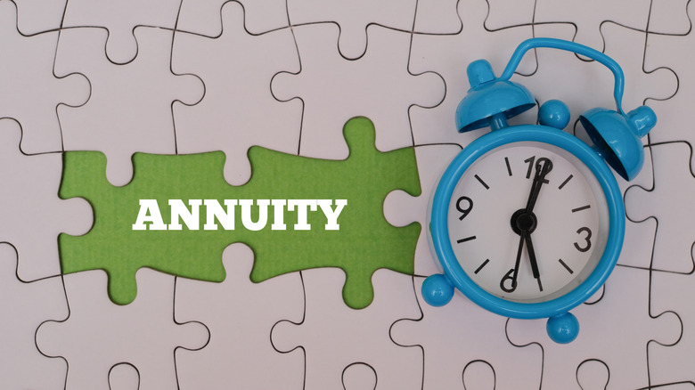 Annuity spelled within puzzle pieces