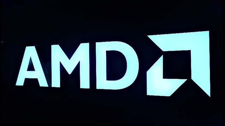 AMD logo on black background