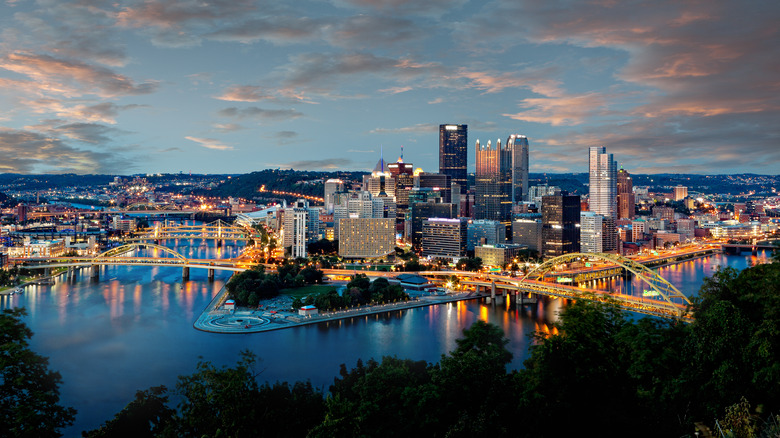 An aerial view of Pittsburgh, Pennsylvania.