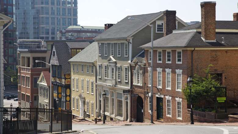 Rowhome buildings on a hill