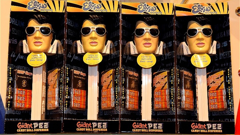 Elvis PEZ displayed on shelf