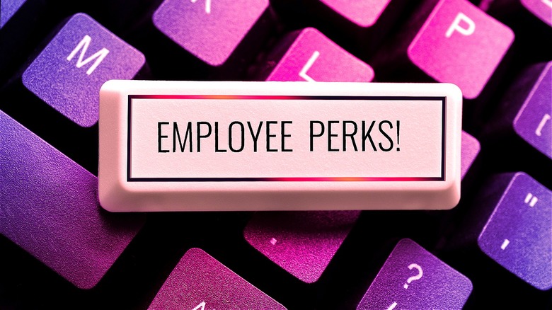 "Employee Perks!" tab on keyboard