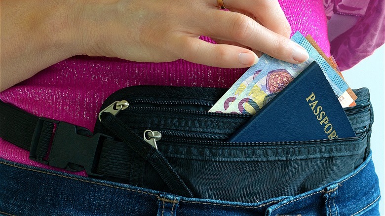 Traveler with money belt