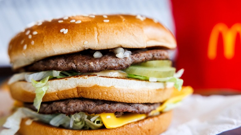 Close-up of McDonald's Big Mac