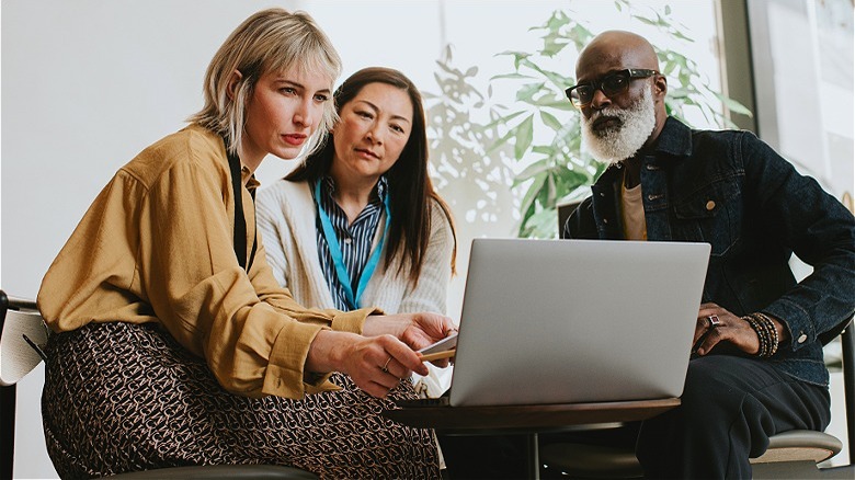 Financial adviser meeting with couple