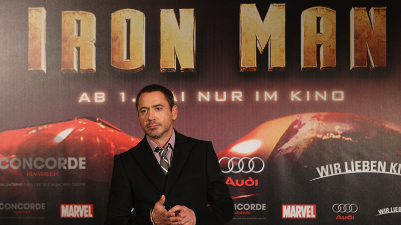 Robert Downey Jr. at an Iron Man premier, 2008