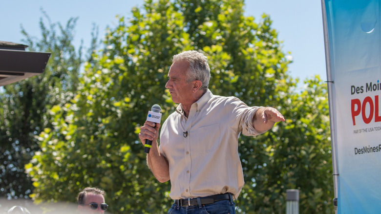 RFK Jr. at a campaign rally in Iowa