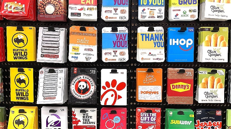 Store display of gift cards