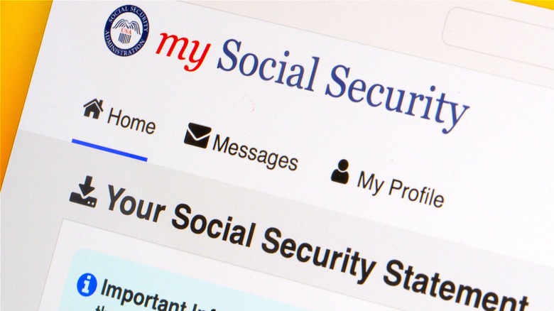 Homepage of my Social Security