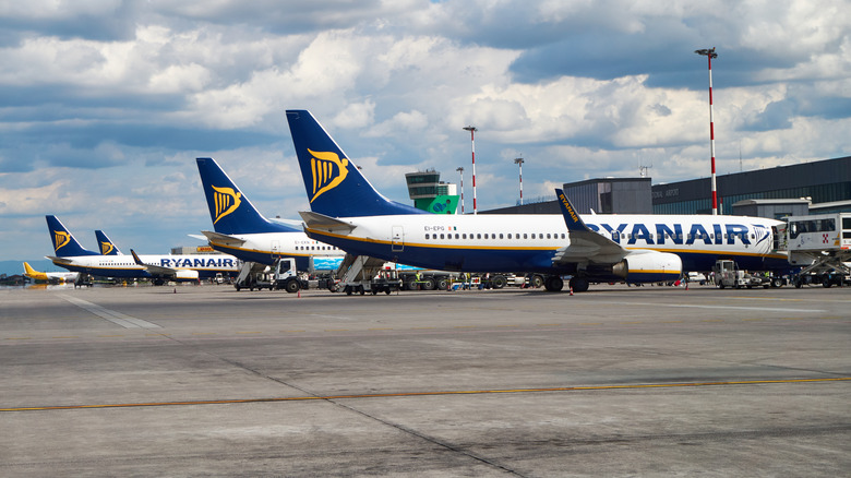 Ryanair planes (a budget airline)