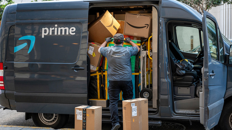 an Amazon delivery van